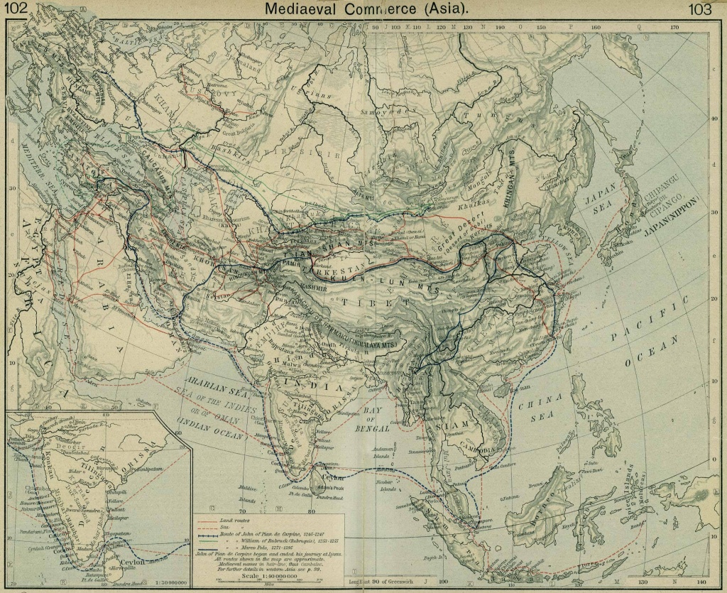 Maps &amp;amp; Atlas - Silk Road Trade Routes Map - Silk Road Map Printable