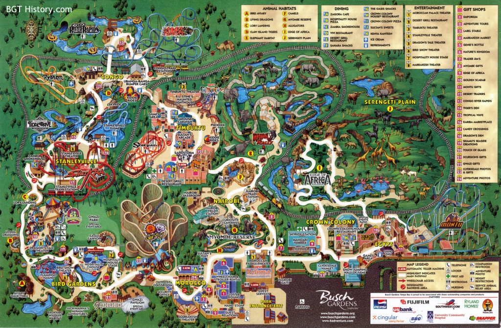 Maps - Bgt History - Busch Gardens Tampa History - Florida Busch Gardens Map