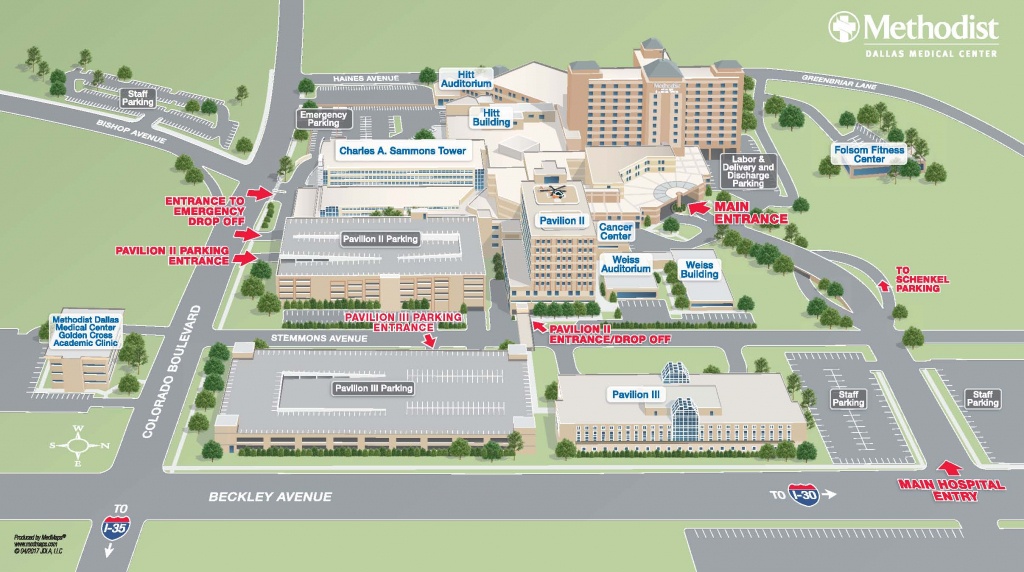 Maps &amp;amp; Directions | Methodist Health System - Baylor Hospital Dallas Texas Map