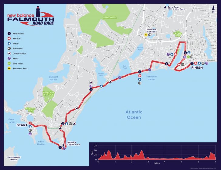 Maps - Falmouth Road Race - Printable Map Of Falmouth Ma | Printable Maps