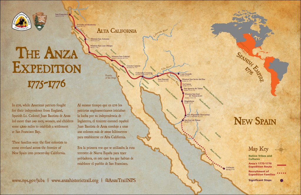 Maps - Juan Bautista De Anza National Historic Trail (U.s. National - California Hiking Map