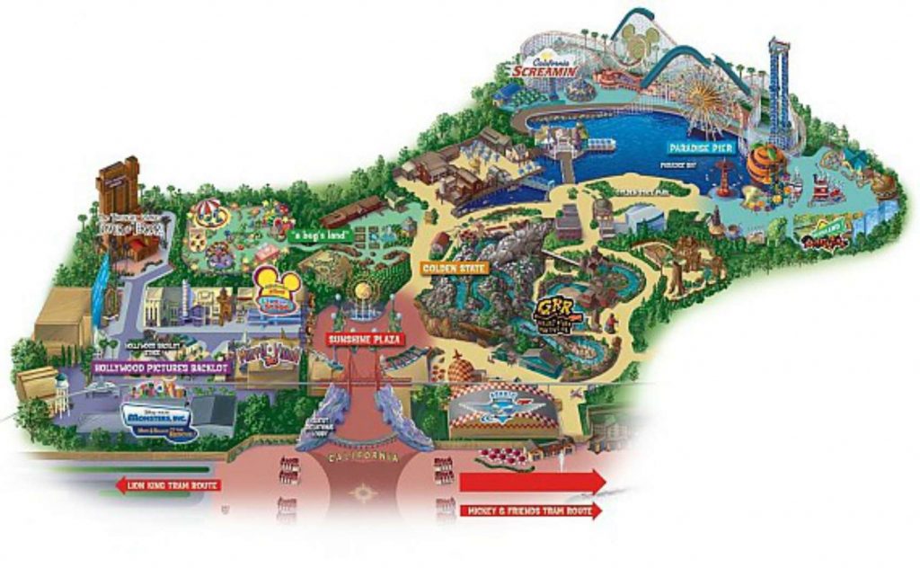 Maps Of Disneyland Resort In Anaheim California Disney World California Map 1 1024x632 
