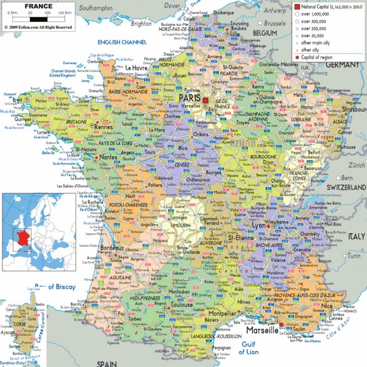 Printable Map Of France With Cities