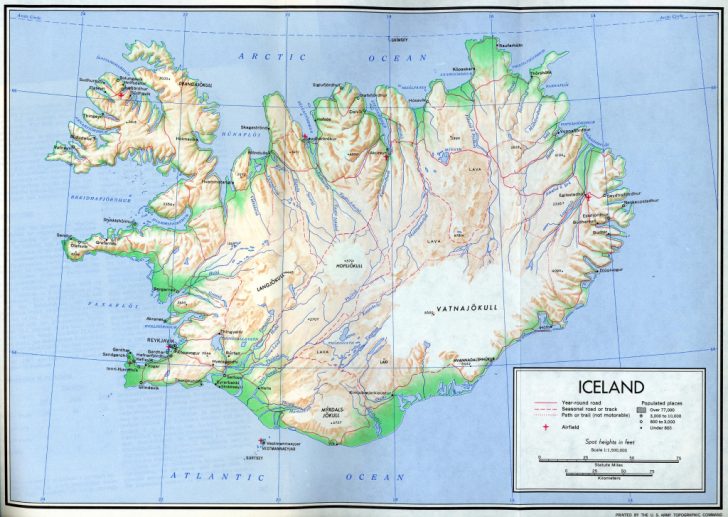 Printable Driving Map Of Iceland