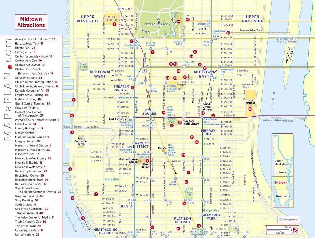 Maps Of New York Top Tourist Attractions - Free, Printable - Printable Map Manhattan Pdf