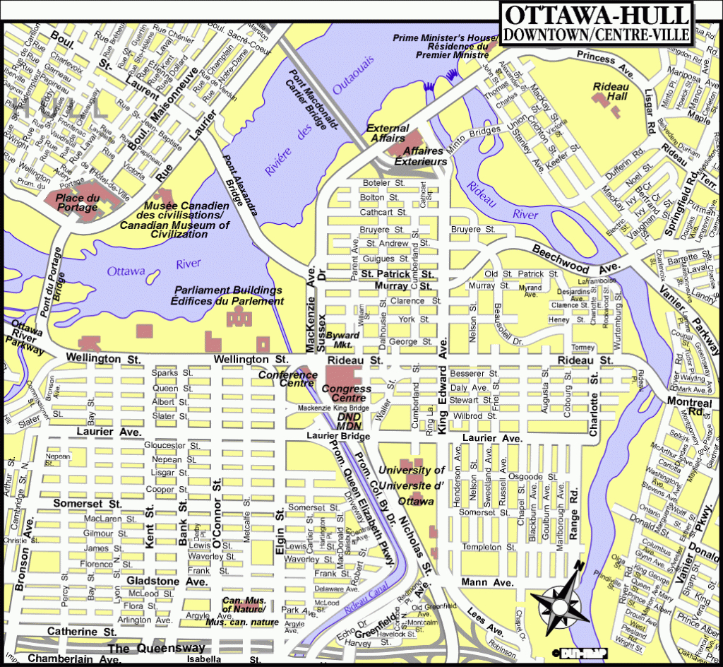 Maps Of Ottawa | City Maps - Printable Map Of Ottawa