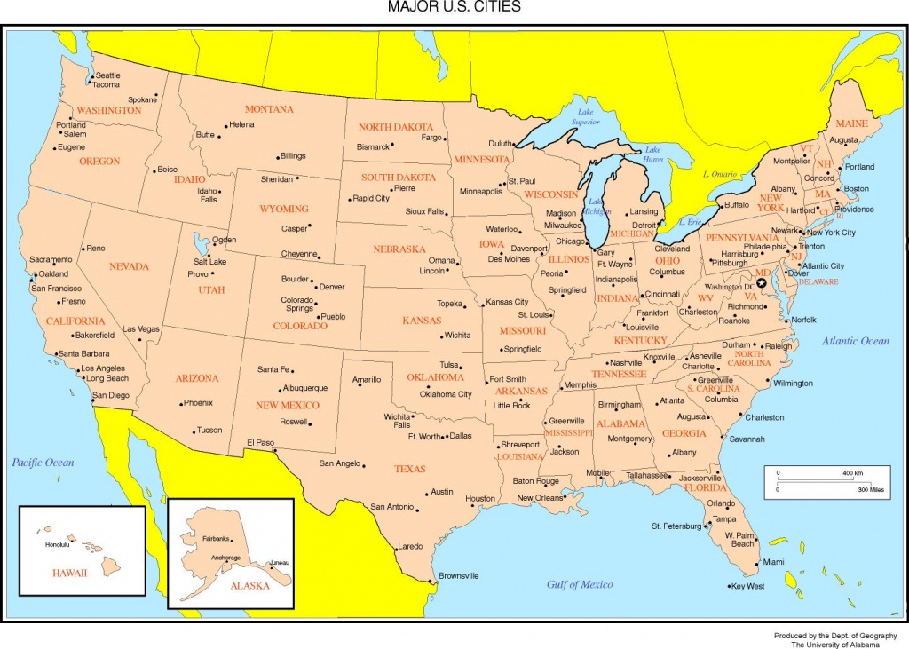 Maps Of The United States - Us Map With Cities And States Printable