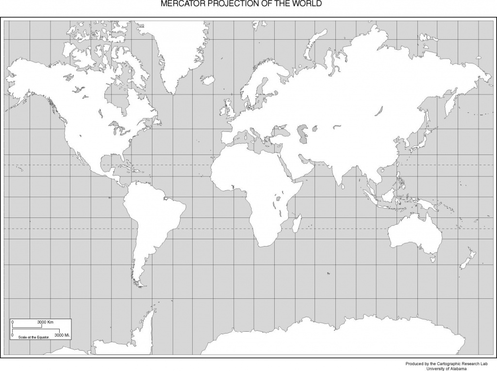 Maps Of The World - World Map Mercator Projection Printable