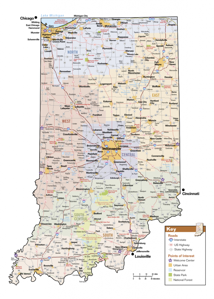 Maps | Visit Indiana - Indiana State Map Printable