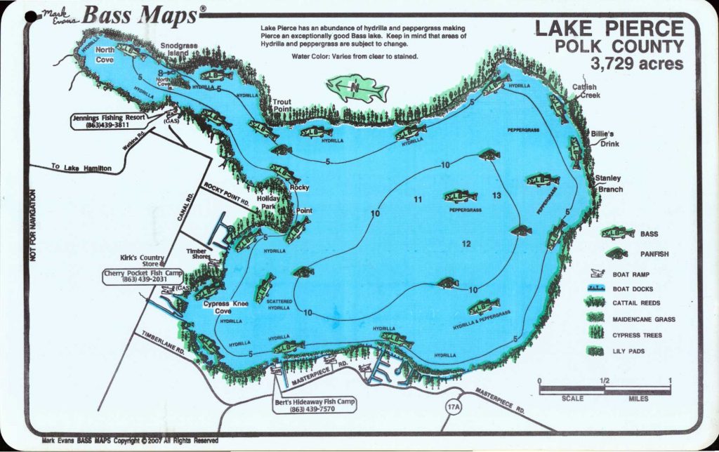 Mark Evans Maps Florida Fishing Lakes Map Printable Maps