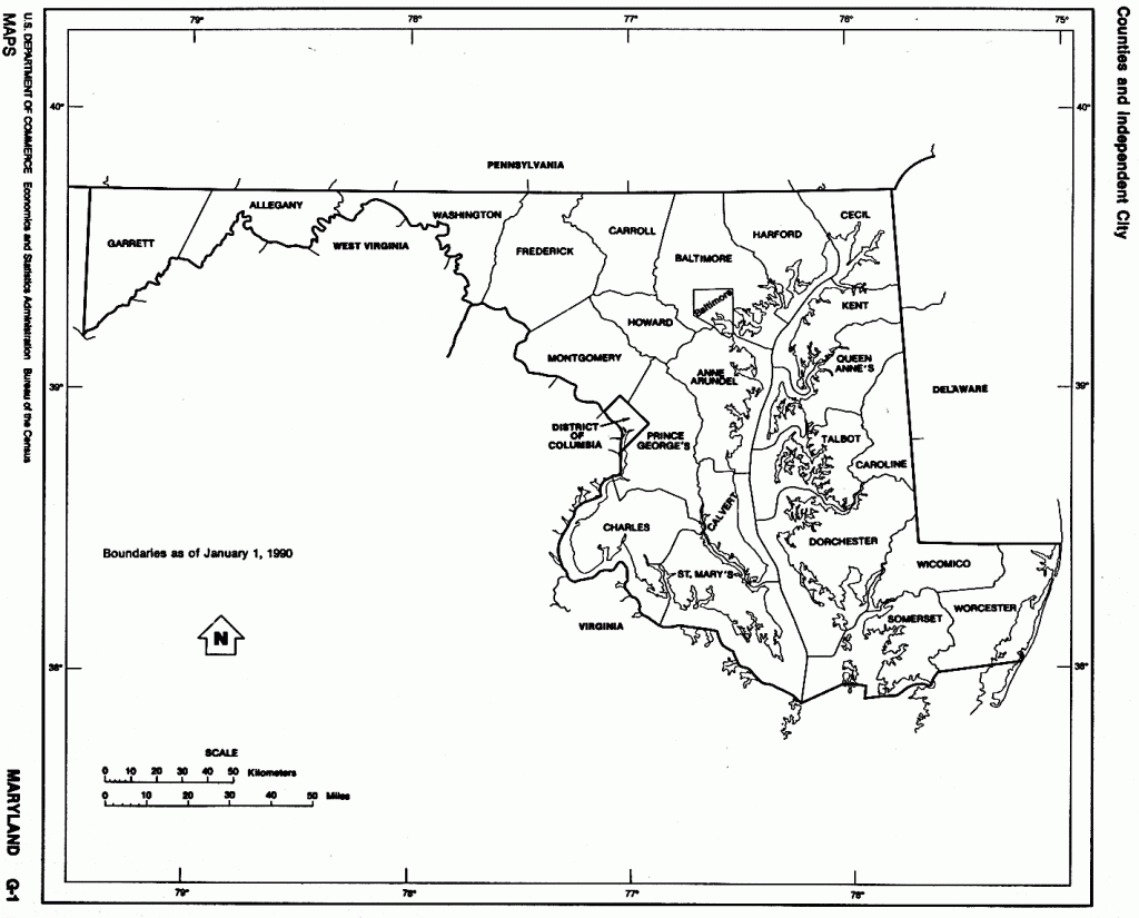 Maryland Free Map - Printable Map Of Maryland