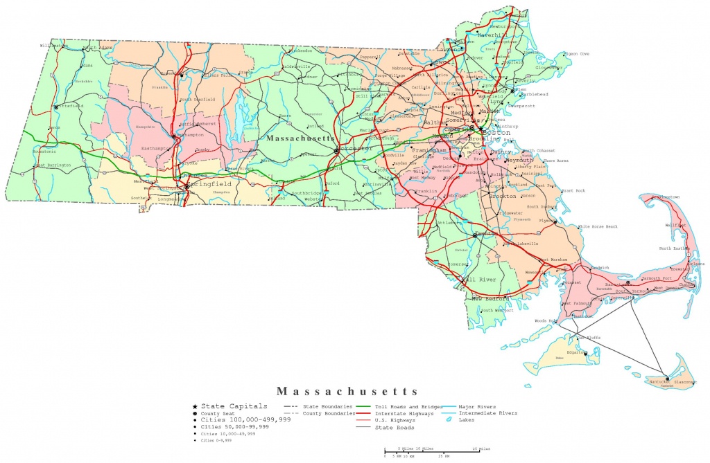 Massachusetts Printable Map - Printable Map Of Massachusetts