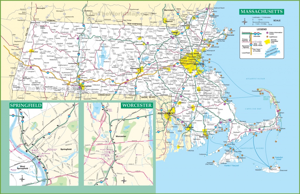 Massachusetts Road Map - Printable Map Of Massachusetts Towns