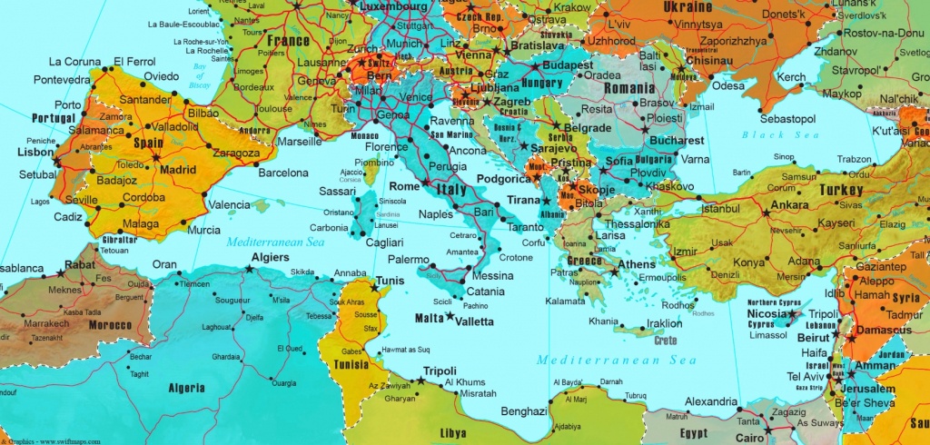 Mediterranean Countries Map - Mediterranean Map Printable