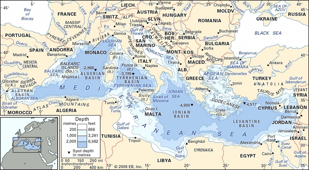 Mediterranean Europe Map - World Wide Maps - Mediterranean Map Printable