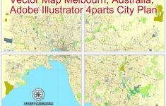 Melbourne, Australia In Adobe Illustrator, Printable Vector Street 4 Parts - Printable Map Of Melbourne