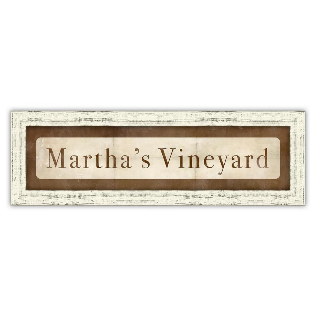Melissa Van Hise 28 In. X 9 In. &amp;quot;martha&amp;#039;s Vineyard&amp;quot; Framed Giclee - Martha&amp;amp;#039;s Vineyard Map Printable