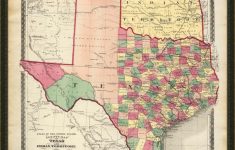 Melissa Van Hise 32 In. X 32 In. "vintage Map Of Texas" Framed - Vintage Texas Map Framed