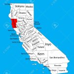 Mendocino County (California, United States Of America) Vector   Mendocino County California Map