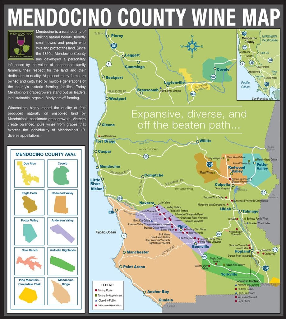 Mendocino County Wine - Lake Geneva Country Meats | California - Mendocino County California Map