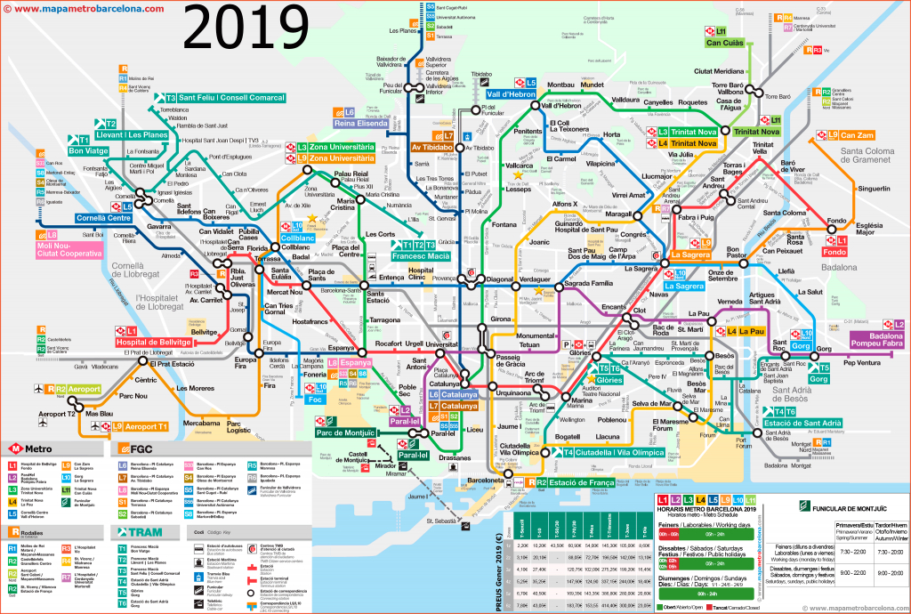 Metro Map Of Barcelona 2019 (The Best) - Metro Map Barcelona Printable