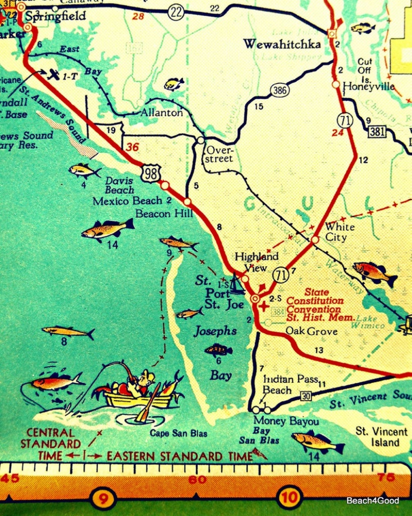 Mexico Beach Map Art Print Florida Map Art Port St Joe Map | Etsy - Punta Verde Florida Map