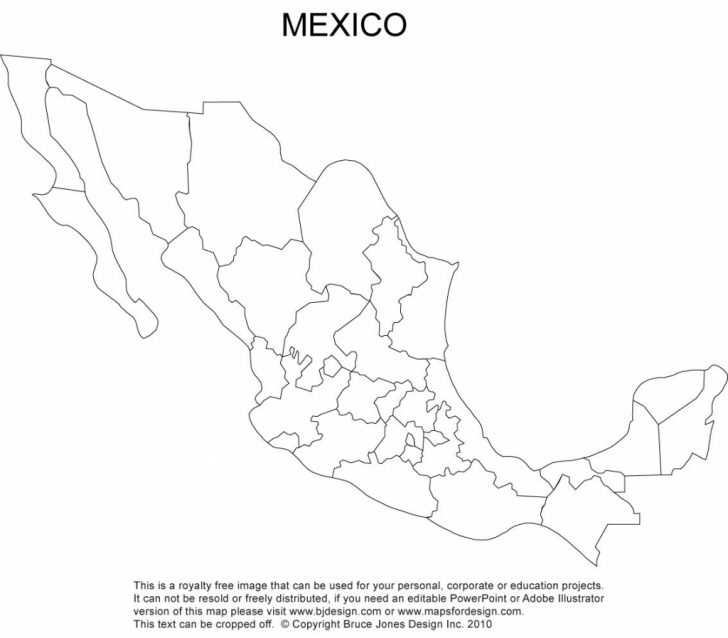 Free Printable Map Of Mexico