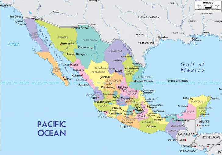 Printable Map Of Mexico