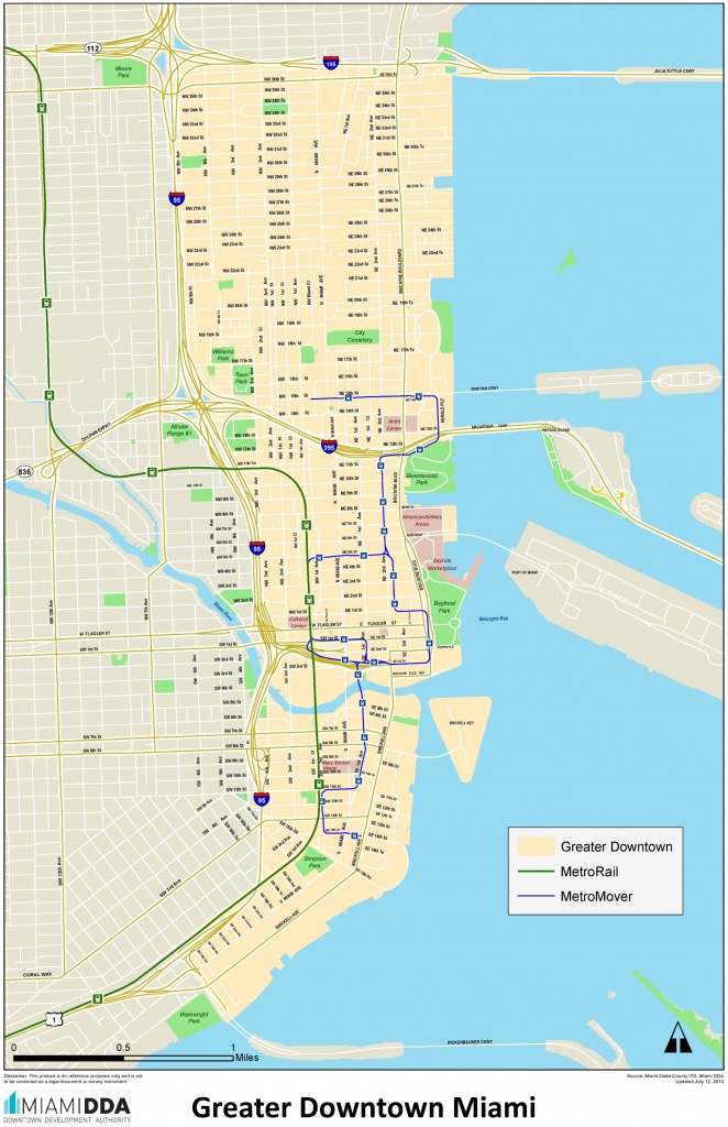 Miami Downtown Map - The Map Of Miami Florida