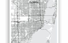 Miami Map Art Print | Graphic • Signage | Miami Map, Map Art - Miami City Map Printable