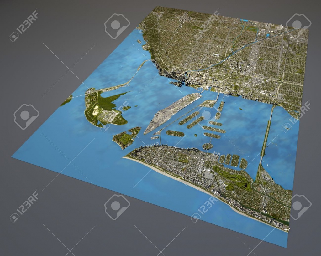 Miami Map, Satellite View, Aerial View, Florida, United States Stock - Satellite Map Of Florida