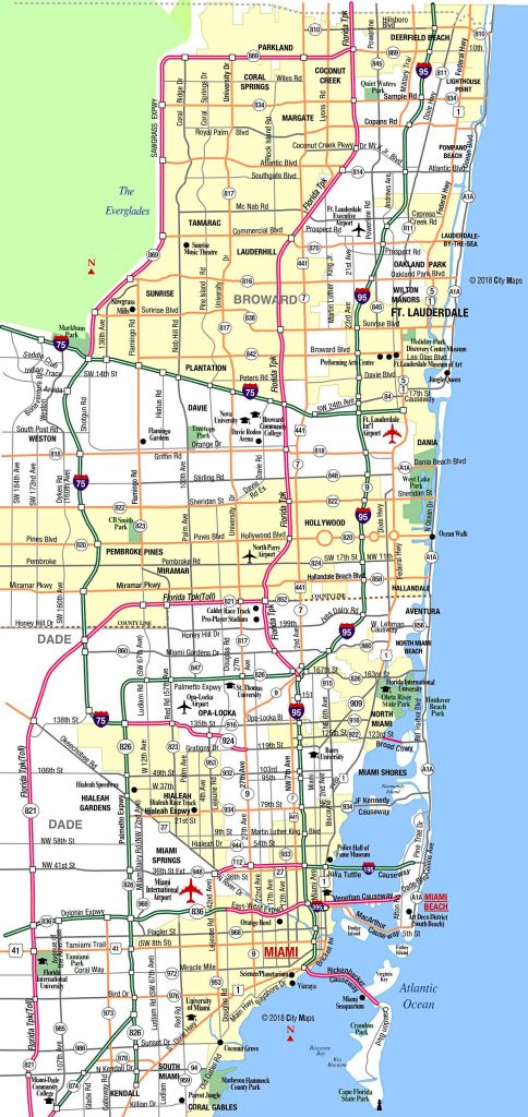 Miami Metropolitan Area Highways Aaccessmaps Street Map Of Miami Florida 484x1024 