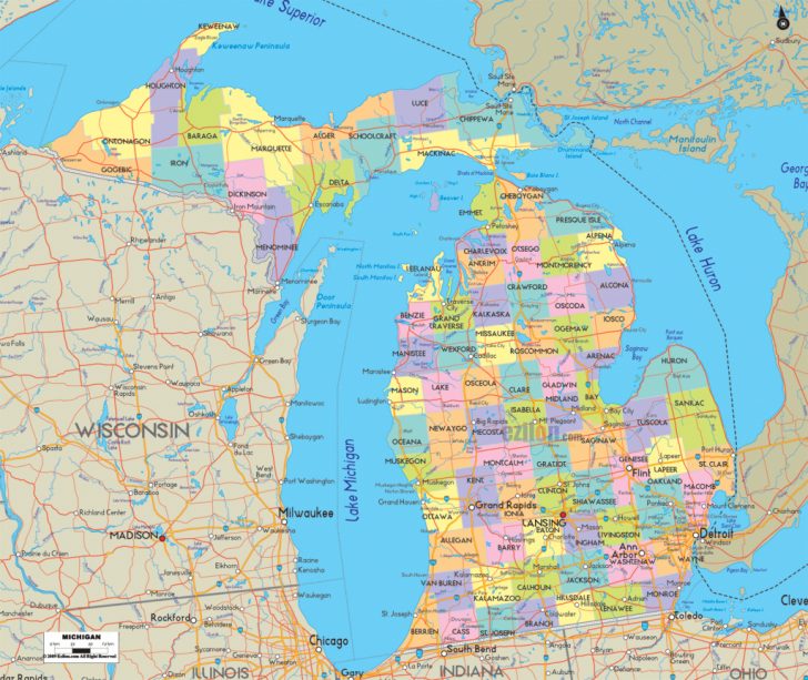 Michigan County Maps Printable