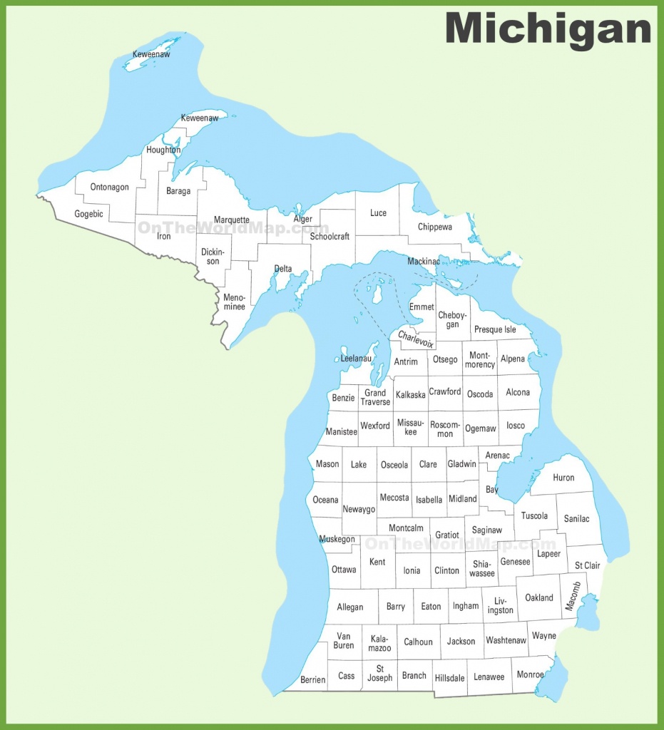 Michigan County Map - Michigan County Maps Printable