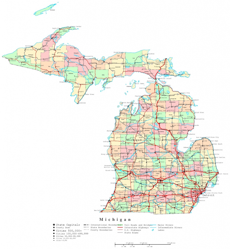 Michigan Printable Map - Michigan County Maps Printable