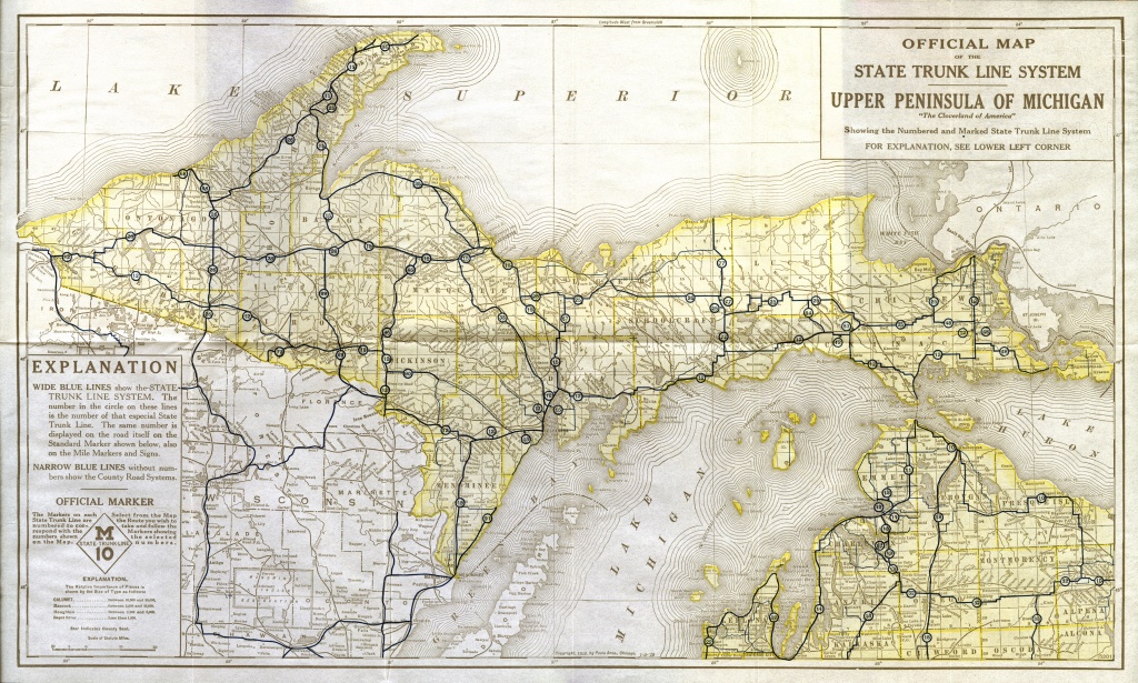 Michigan Road Map Printable And Travel Information | Download Free - Printable Upper Peninsula Map