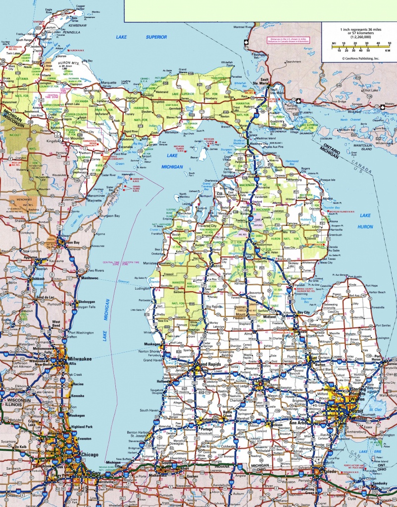 Michigan Road Map - Printable Map Of Michigan