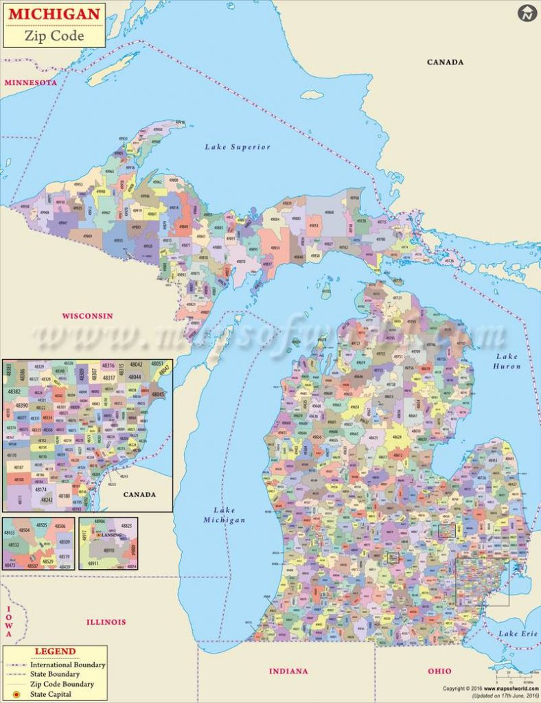 Michigan Area Code And Counties Map Images And Photos Finder