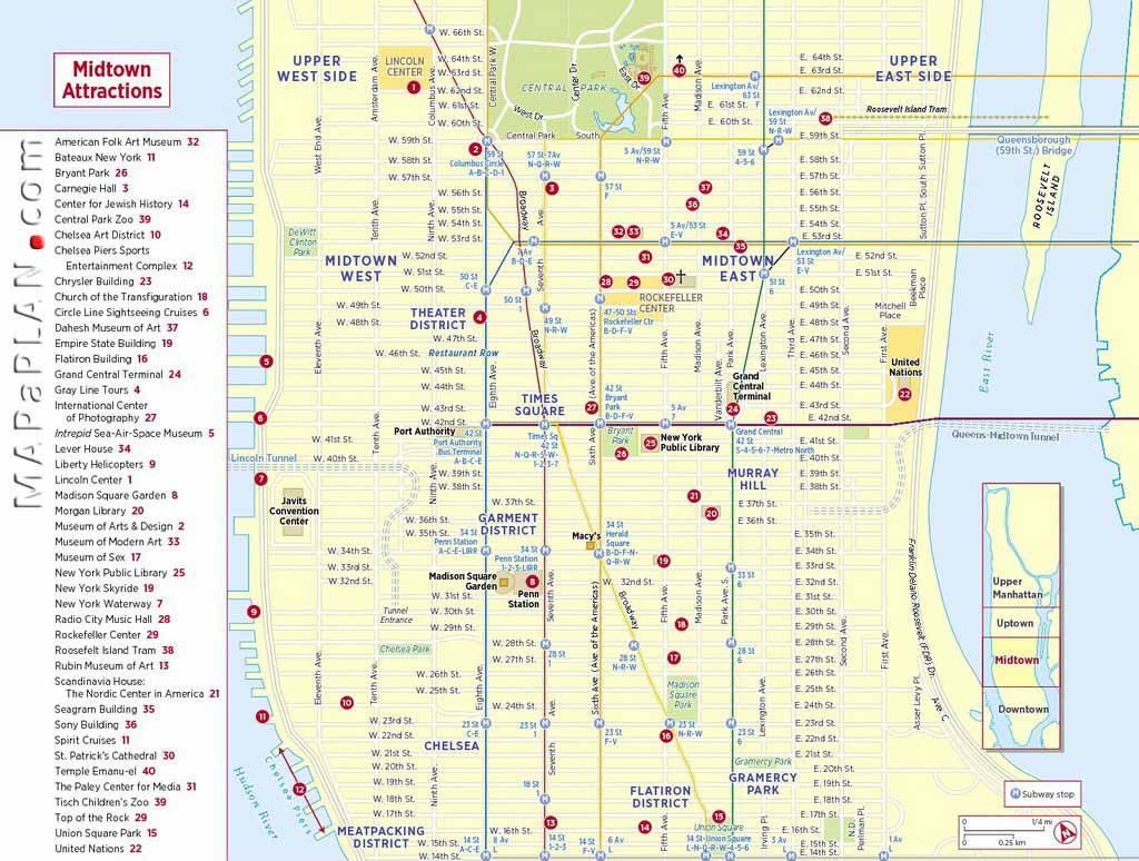 Printable Walking Map Of Midtown Manhattan - Printable Maps