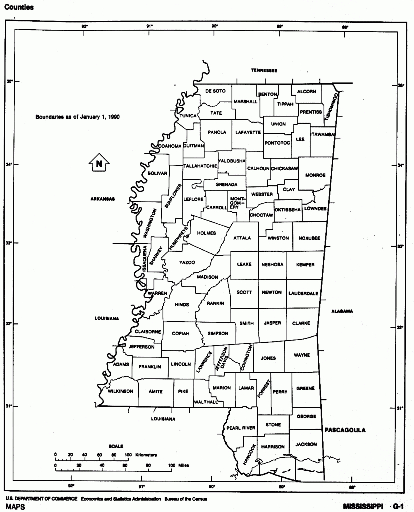 Mississippi Free Map - Printable Map Of Mississippi