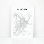 Missoula Map Print, Montana Mt Usa Map Art Poster, City Street Road Map  Print, Nursery Room Wall Office Decor, Printable Map   Printable Missoula Map