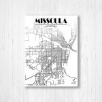 Missoula, Montana, Street Map, Fading Map, Missoula Street Map, City Map,  Black And White, Map Print, City Street Map, Map Of Missoula   Printable Missoula Map