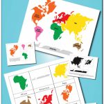 Montessori Continents 3 Part Cards And World Map Printables   Gift   Montessori World Map Free Printable