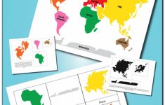 Montessori Continents 3-Part Cards And World Map Printables - Gift - Montessori World Map Printable
