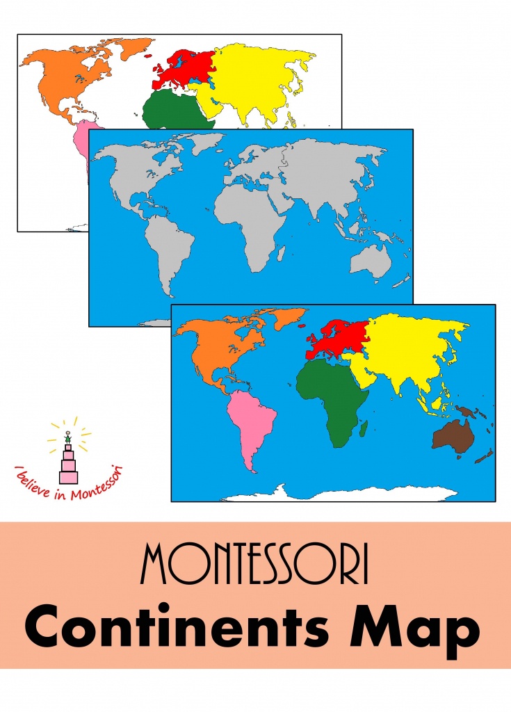Montessori Continents Map | Montessori | Fle - Montessori World Map Printable