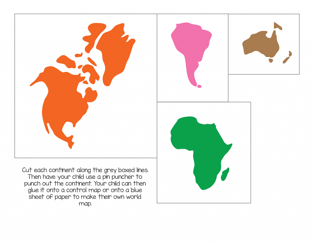 Montessori World Map And Continents - Gift Of Curiosity - Montessori World Map Printable