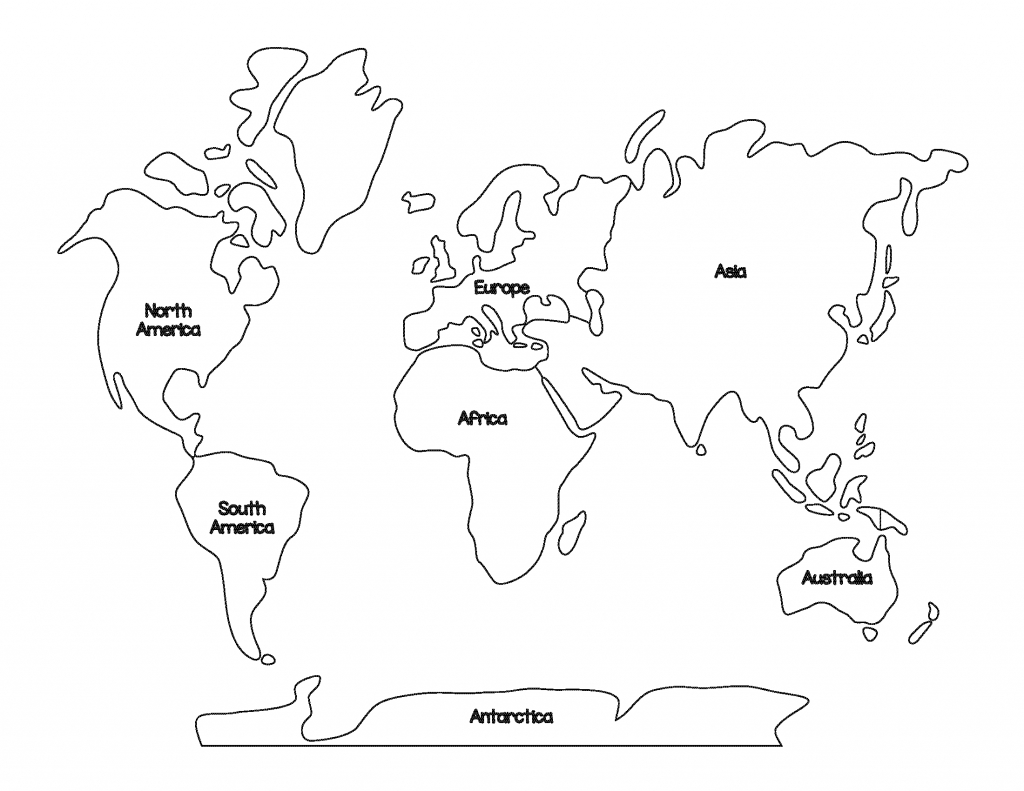 Montessori World Map And Continents Gift Of Curiosity New Black - Montessori World Map Printable