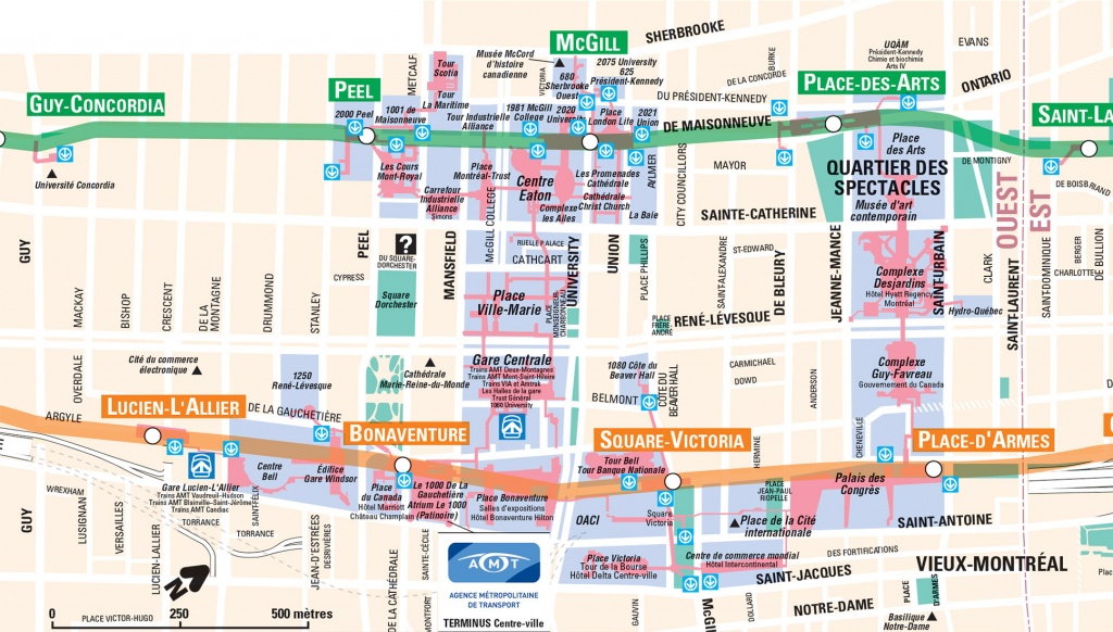 Montreal Underground City Map - Go! Montreal Tourism Guide - Printable Map Of Downtown Montreal