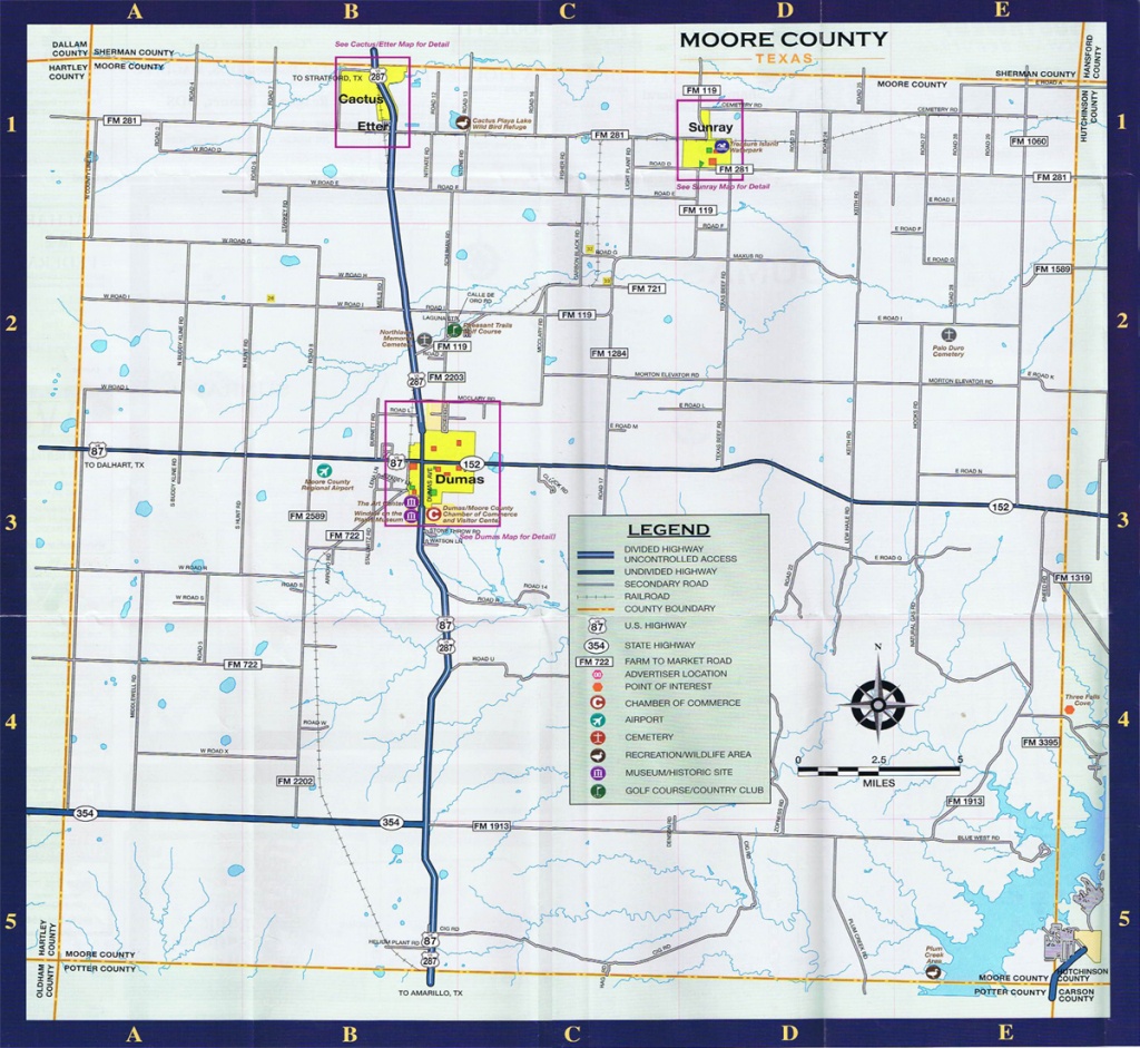 Moore County Area Map - Dumas Texas Map