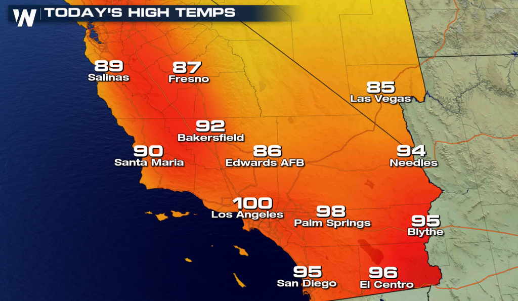 Northern California Abc7News California Temperature Map Today